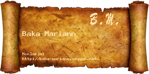 Baka Mariann névjegykártya